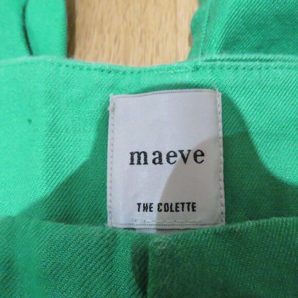 ANTHROPOLOGIE MAEVE The Colette Cropped Wide Leg Linen Pants in Bright Green 25 - Picture 14 of 15